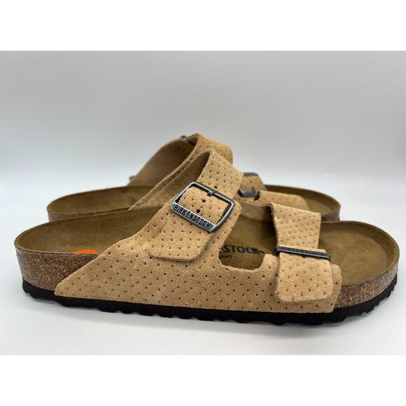 Birkenstock Shoes - Birkenstock Arizona Suede Embossed New Beige Size W11/M9